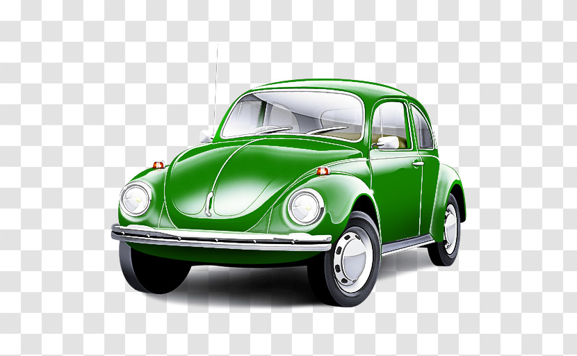 Green Car Vehicle Classic Car Volkswagen Beetle Transparent PNG