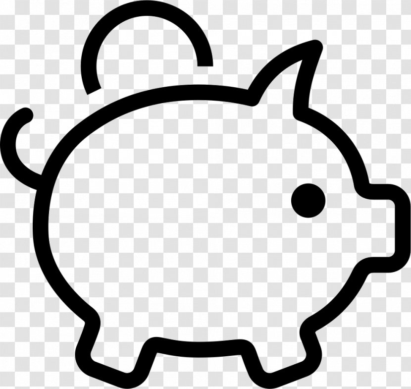 Piggy Bank Money - Black And White - Slabs Vector Transparent PNG