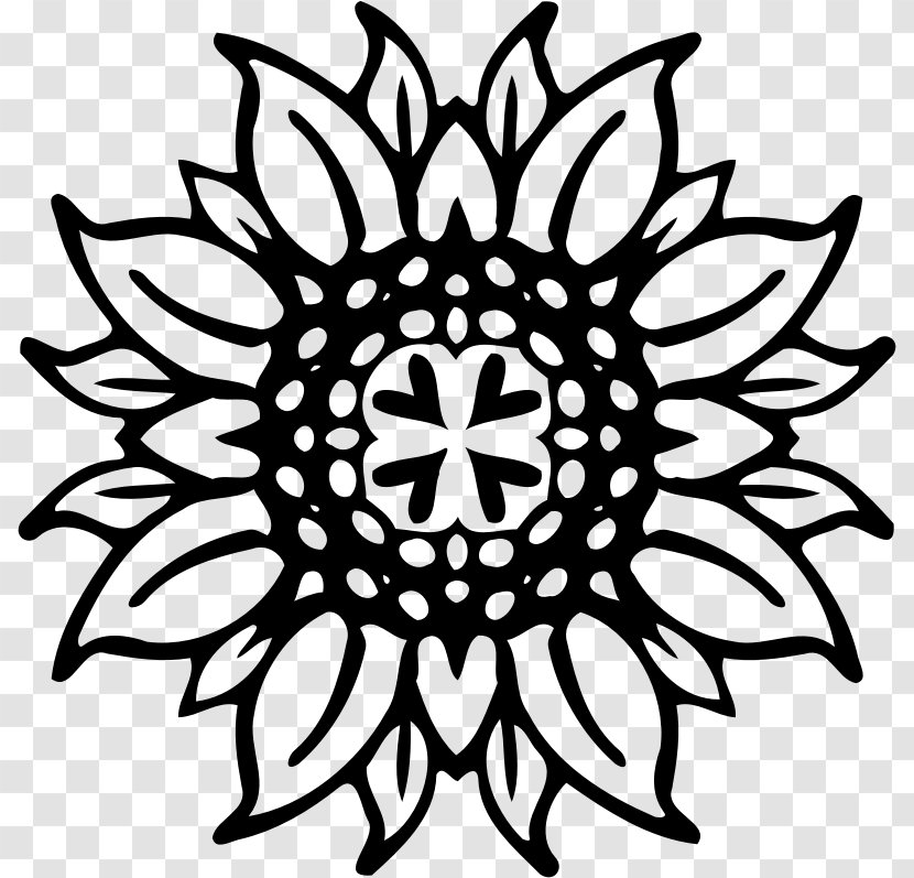 Flower Clip Art - Monochrome - Design Transparent PNG