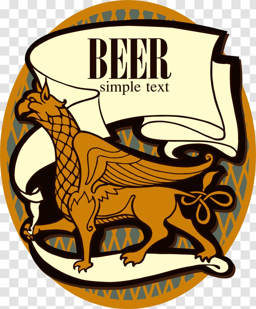 Logo Text Label Illustration - Clip Art - Yellow Griffin Badge Transparent PNG