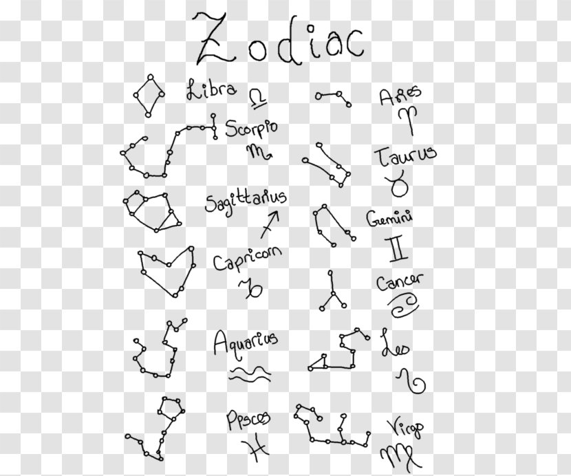 Paper Drawing Handwriting Font - Writing - Zodiac Stars Transparent PNG