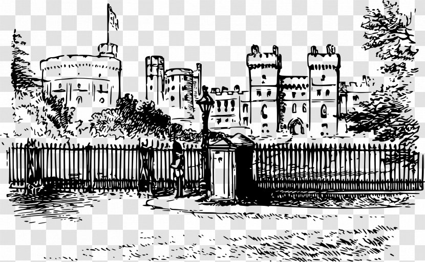 Windsor Castle Clip Art - Monochrome Photography - Jean Transparent PNG