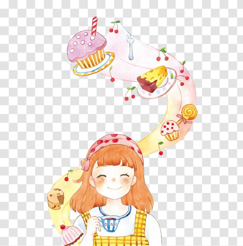 Watercolor Painting Drawing Cake Illustration Transparent PNG