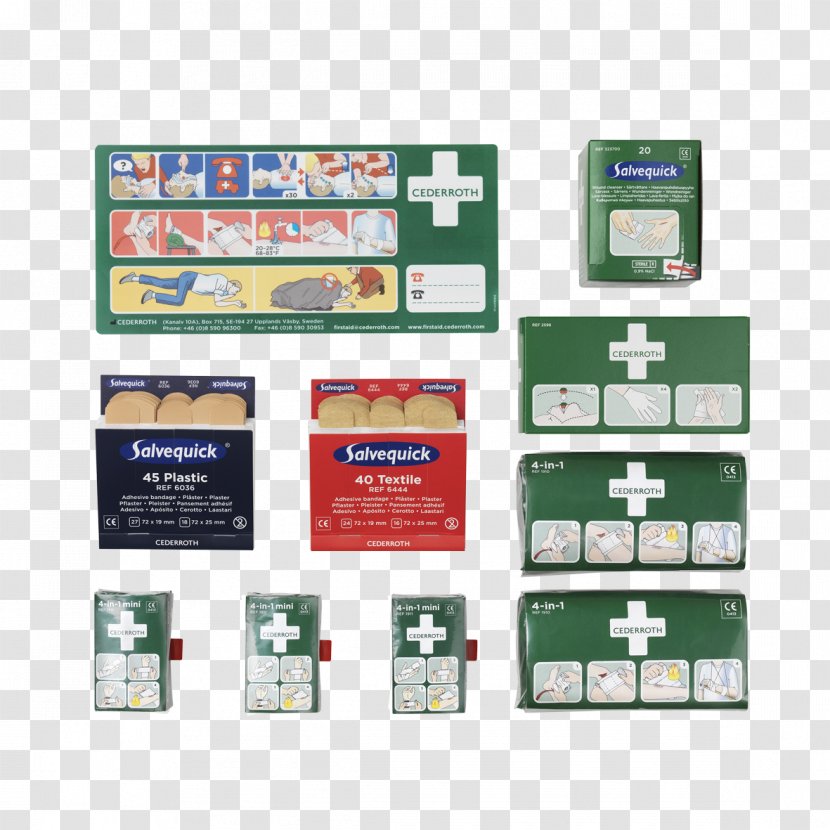 Cederroth First Aid Supplies Adhesive Bandage Kits Salvequick - Naylon Transparent PNG