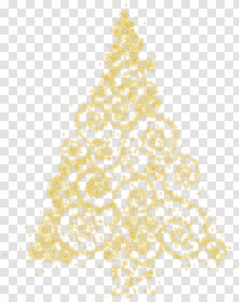 Christmas Tree Ornament Clip Art - Spruce - Gold Sparkle Transparent PNG