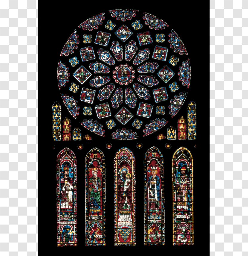 Chartres Cathedral Notre-Dame De Paris Gothic Architecture Rose Window - Stained Glass Transparent PNG