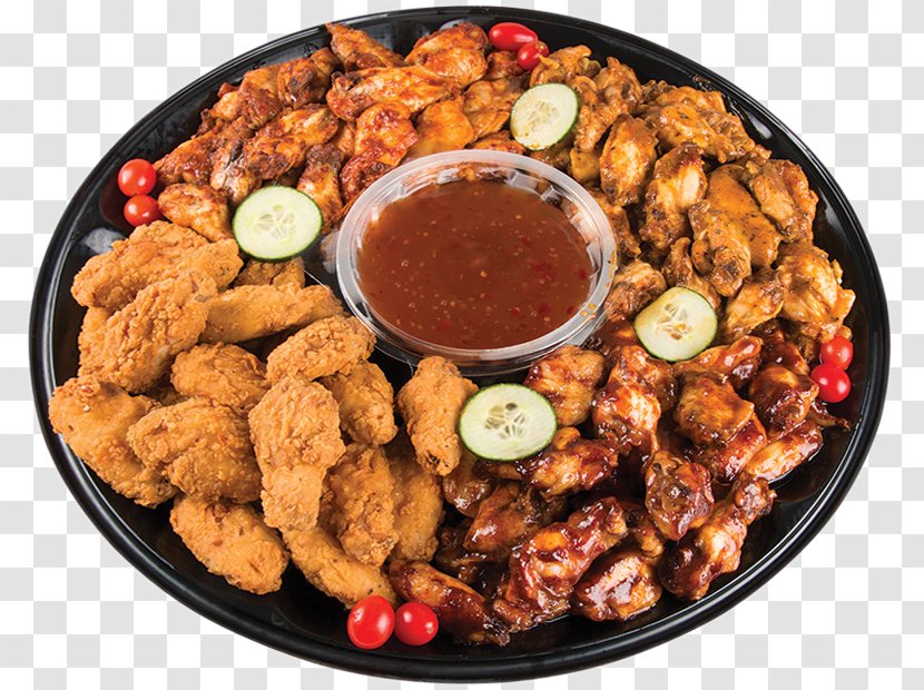 Fried Chicken Buffalo Wing Platter Delicatessen Food - Animal Source Foods Transparent PNG