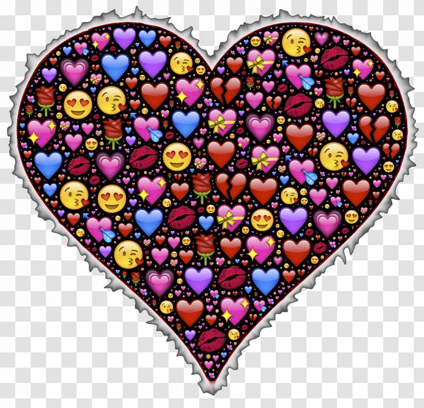 Emoji Heart Symbol Love Emoticon - Silhouette Transparent PNG