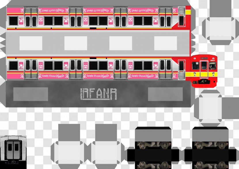 Kereta Commuter Indonesia Paper Train 203 Series Tokyu 8500 - Tokyo Metro 7000 - Craft Transparent PNG