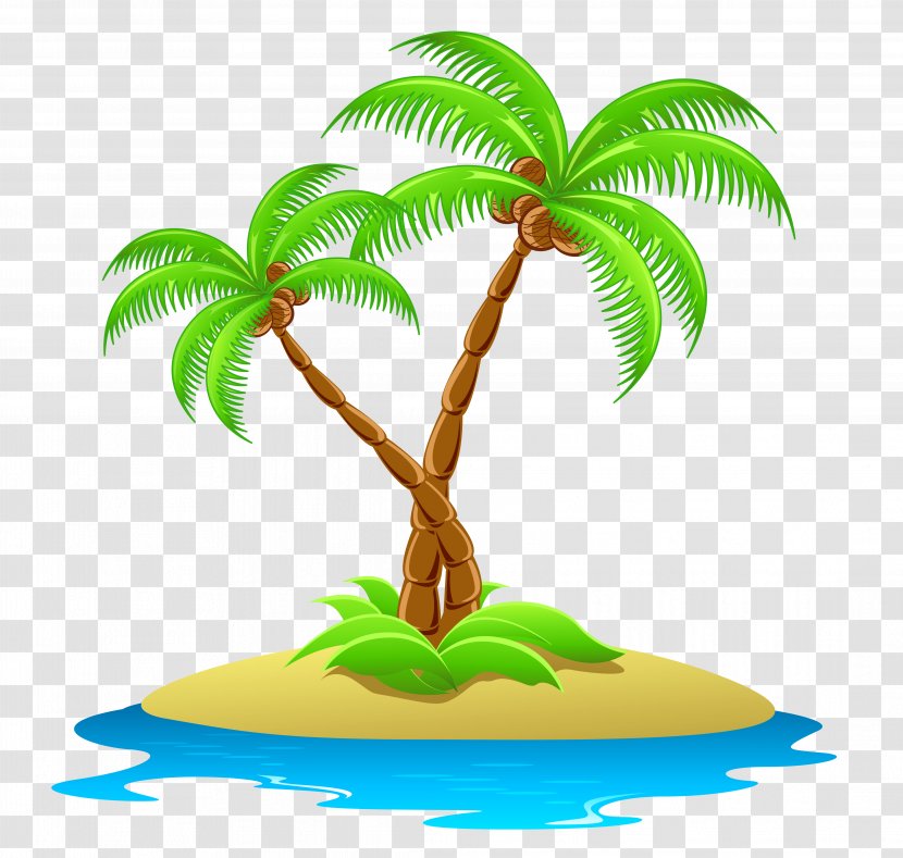 Coconut Arecaceae Royalty-free Clip Art - Palm Tree - Island With Trees Transparent Clipart Transparent PNG