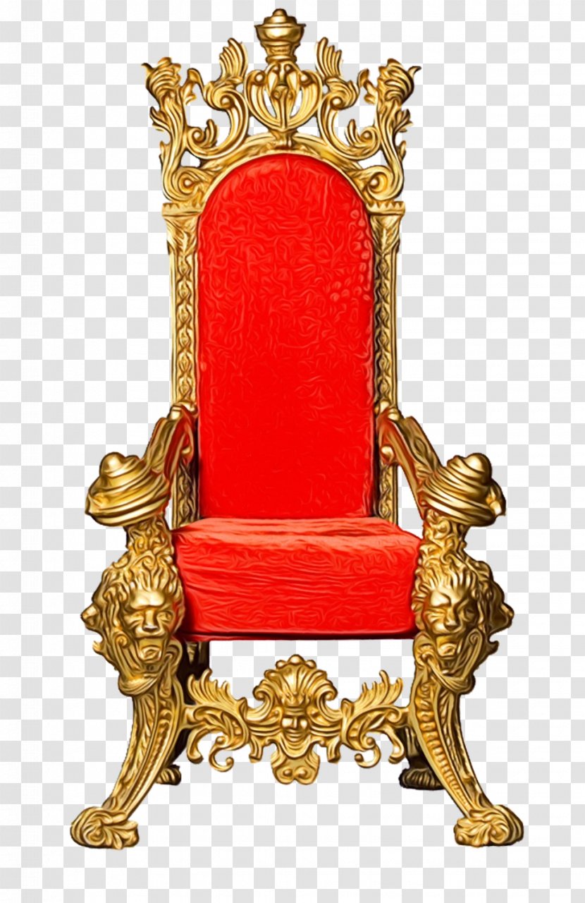 Chair Furniture Throne Antique Brass - Metal Transparent PNG