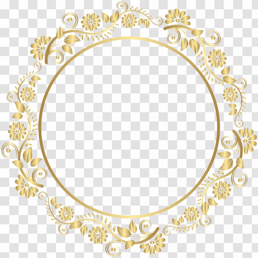 Gold Picture Frames Clip Art - Round Transparent PNG