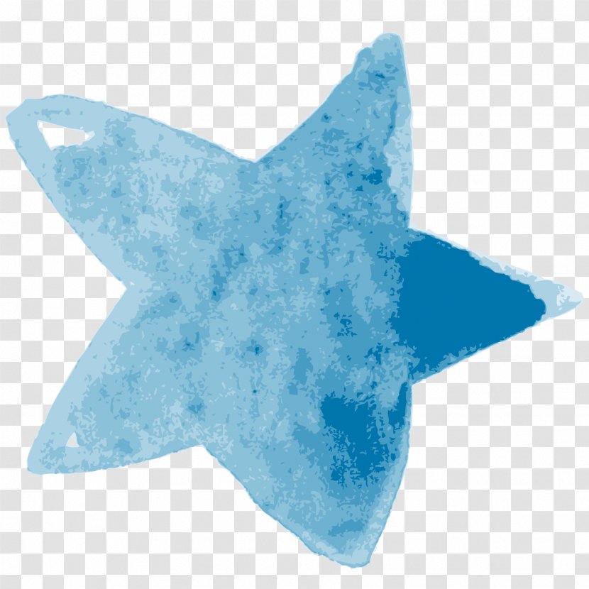 Blue Download Icon - Drawing - Star Transparent PNG