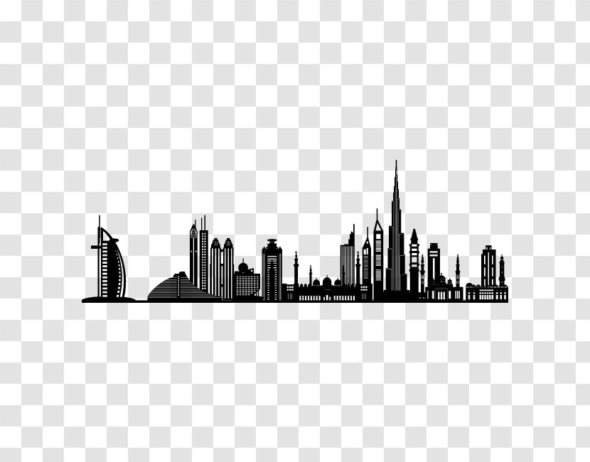 Dubai Wall Decal Sticker Skyline - Doubah Airports Transparent PNG