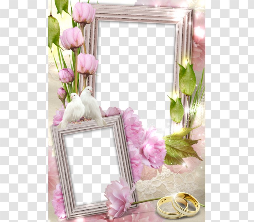 Wedding Invitation Cake Picture Frames - Floral Design - High Quality Frame Cliparts For Free! Transparent PNG