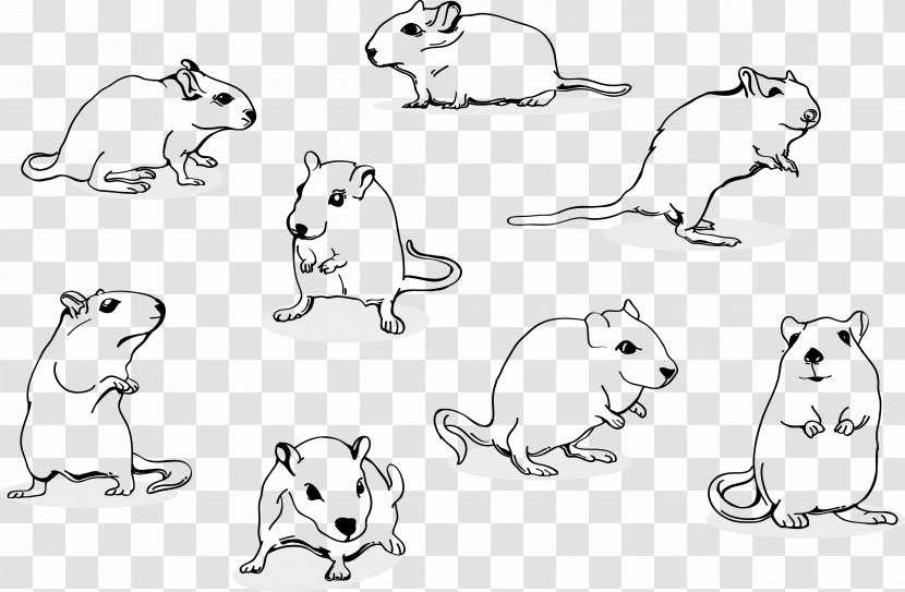 Line Art Cartoon Sketch - Dog Like Mammal - Hand-painted Mouse Transparent PNG