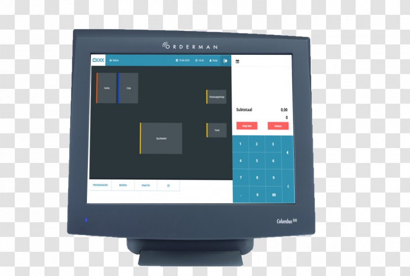 Computer Monitors Software Cash Register Orderman Touchscreen - Technology - Emmy Transparent PNG