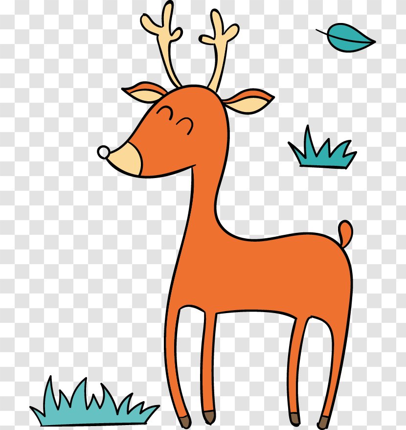 Design Center ARTPLAY Animal - Mammal - Cute Cartoon Vector Orange Christmas Deer Transparent PNG