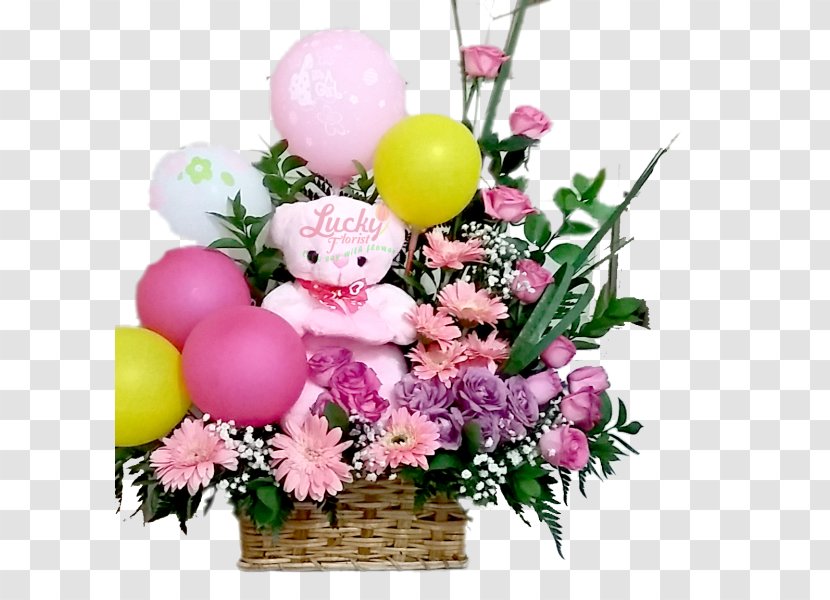 Floral Design Food Gift Baskets Cut Flowers Flower Bouquet - Pink Transparent PNG