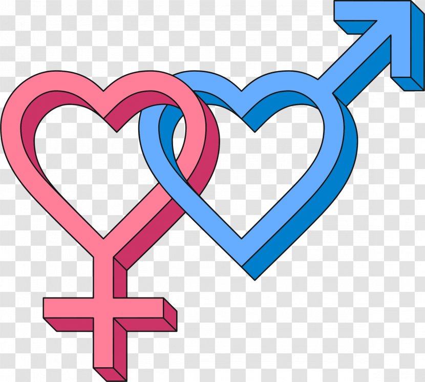 Gender Symbol Heart Heterosexuality Clip Art - Watercolor Transparent PNG