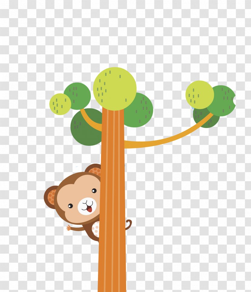 Illustration - Monkey - On The Tree Transparent PNG