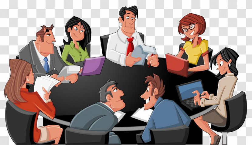 Table Cartoon Meeting Royalty-free - Photography - Business Transparent PNG