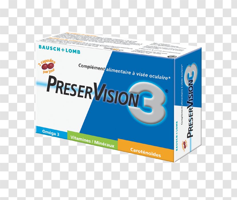Dietary Supplement Bausch + Lomb PreserVision 3 180 Capsules Vitamin Zeaxanthin Cataract - Macular Degeneration - Simplus Transparent PNG