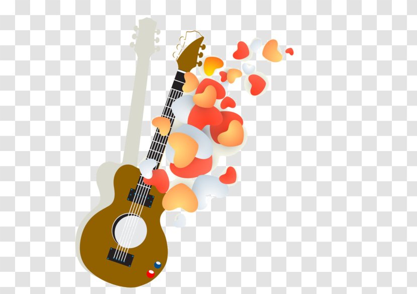 Acoustic Guitar Musical Instruments Drawing - Heart Transparent PNG