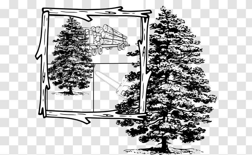 Lumberjack Skidder Logging Truck Clip Art - Conifer - Jailbird Cliparts Transparent PNG