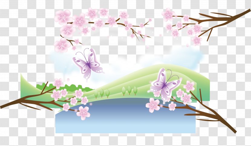 Cherry Blossom Spring - Pink Transparent PNG