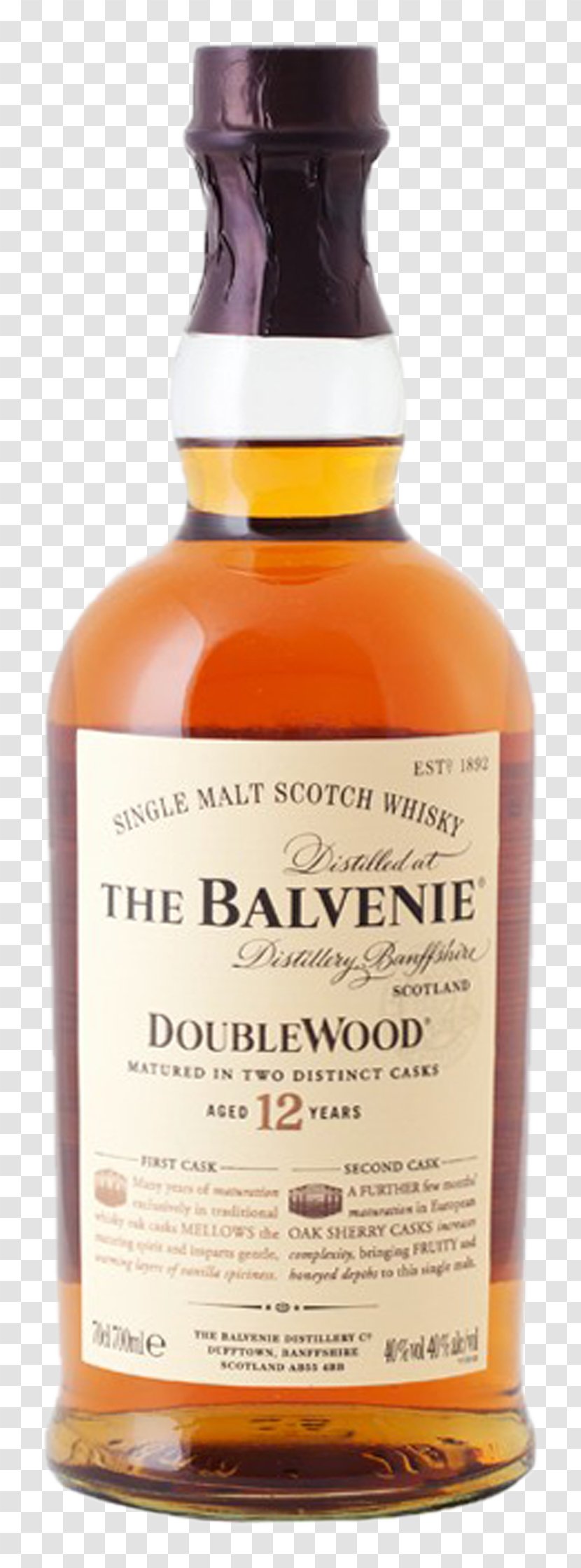 Whiskey Balvenie Distillery Single Malt Whisky Scotch - Drink - Mineral Water Transparent PNG