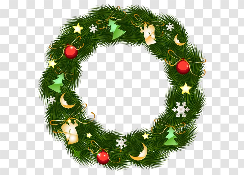 Santa Claus Christmas Wreath Clip Art - Blue Transparent PNG