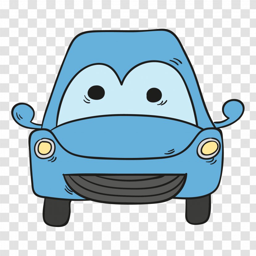 Cartoon Lightning McQueen Drawing Animation - Royalty Free - Blue Car Stroke Vector Transparent PNG