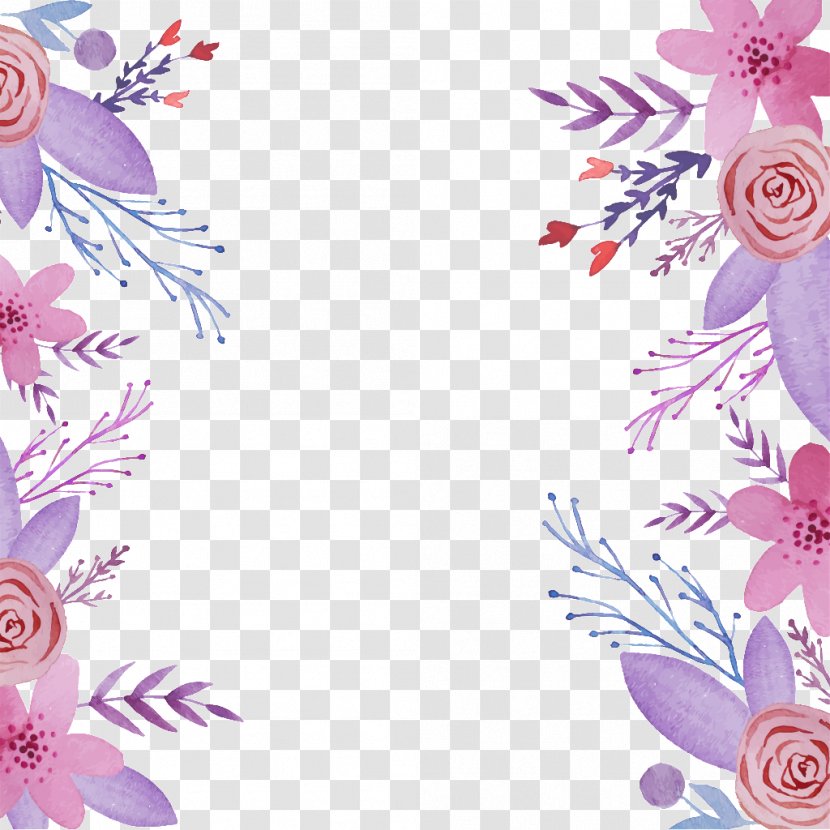 Flower Wallpaper - Floristry - Elegant Purple Flowers Background Material Transparent PNG