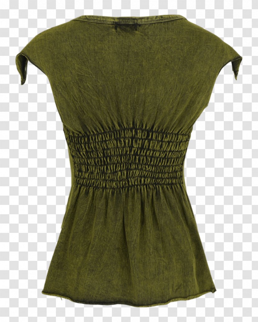 Khaki Neck Dress - Blouse - Embroidered Effect Ui Transparent PNG