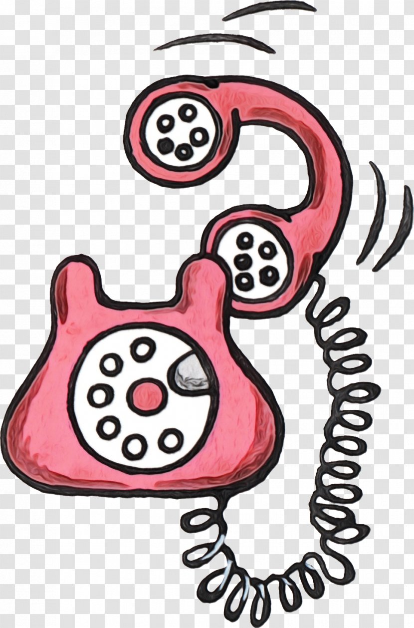Clip Art Telephone Call Cartoon - Pink Transparent PNG