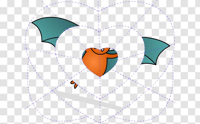 Clip Art Line Heart Animal Angle - Frame - Cute Bat Printables Colored Transparent PNG