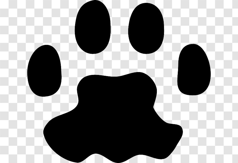 Cat Paw Dog Clip Art - Black And White Transparent PNG