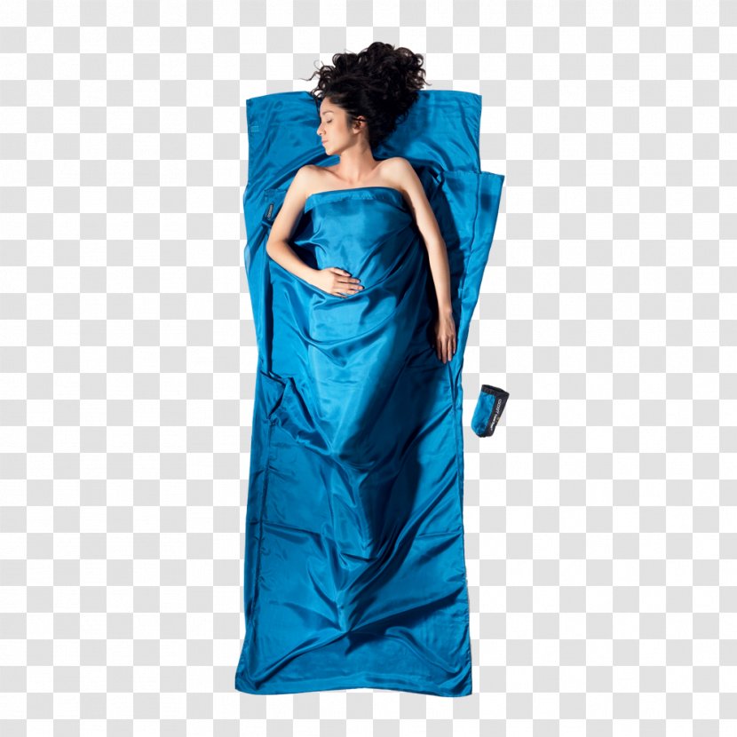 Sleeping Bags Blue Bag Liner Silk Clothing - Dress - Belt Transparent PNG