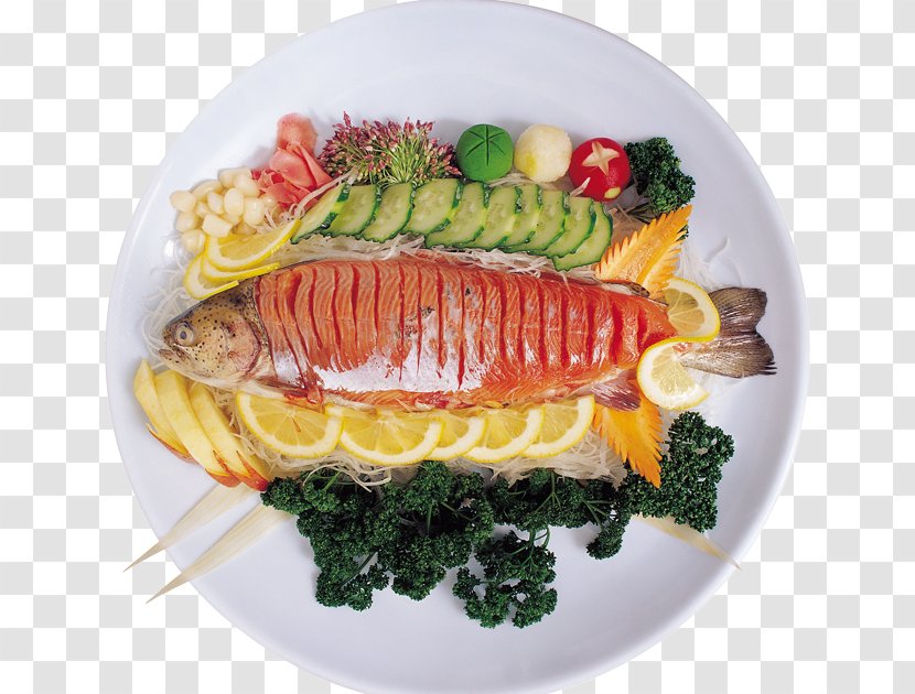 Sashimi Fish Food Vegetarian Cuisine Atlantic Salmon - Platter Transparent PNG
