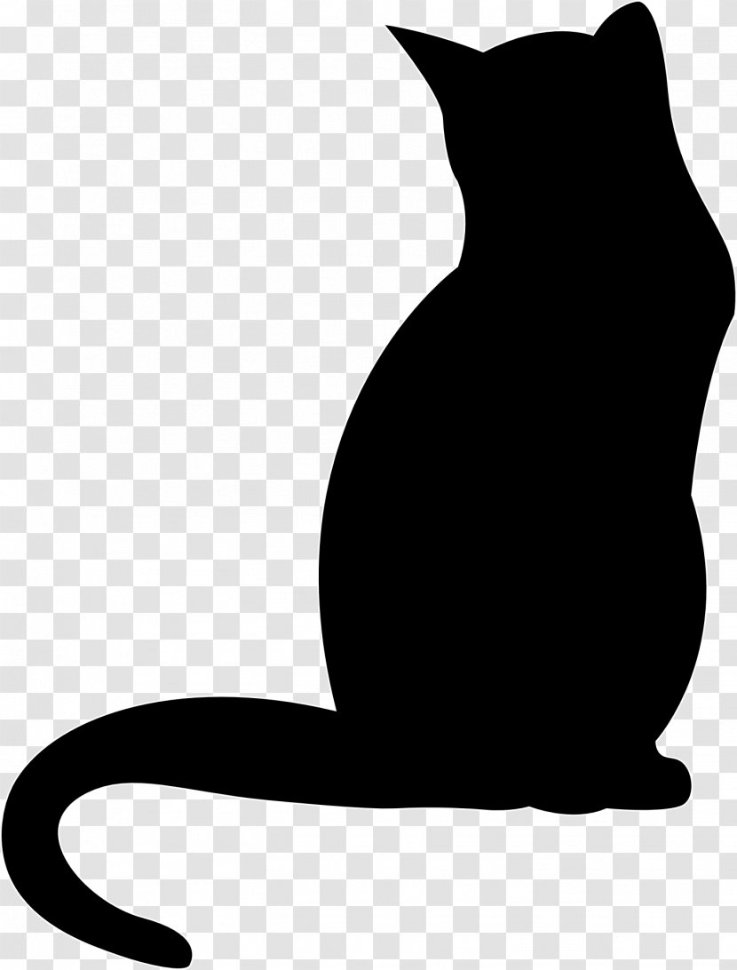 Black Cat Kitten Polydactyl Clip Art - Dog Like Mammal - Animal Silhouettes Transparent PNG