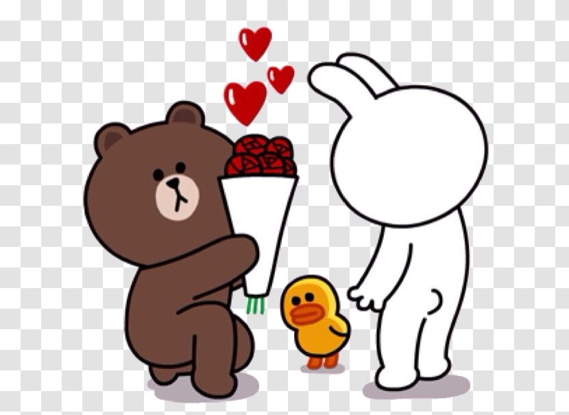 Brown Bear Line Friends Sticker - Tree Transparent PNG