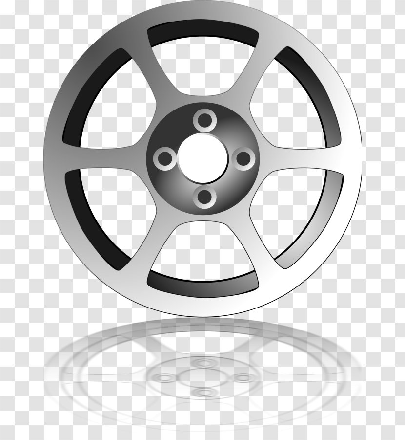 Car Rim Wheel Tire Clip Art - Black And White - Ferris Cartoon Transparent PNG