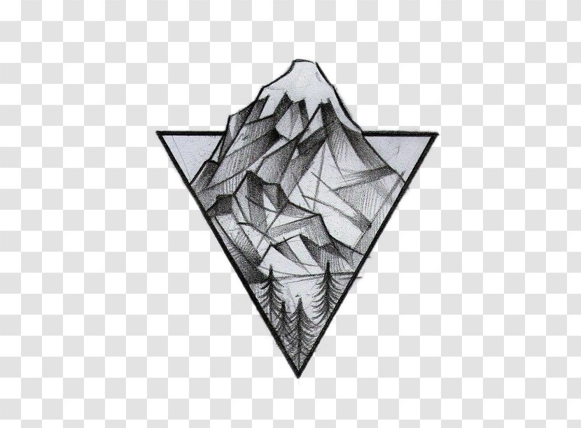 Geometry Tattoo Drawing Idea - Triangle Mountain Logo Transparent PNG