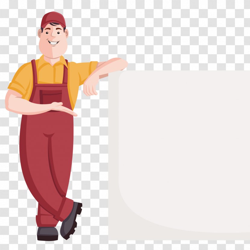 Cartoon Euclidean Vector Illustration - Joint - The Courier Next To Cupboard Transparent PNG
