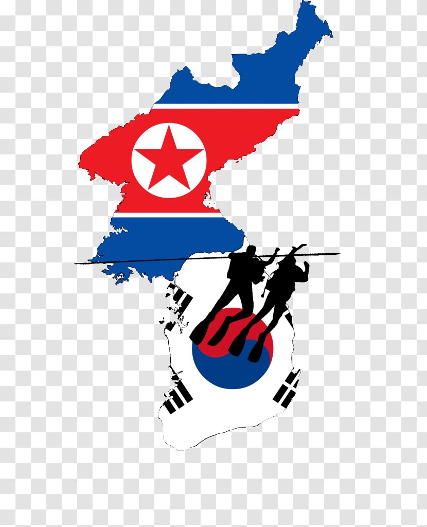 Flag Of North Korea South Map Transparent PNG
