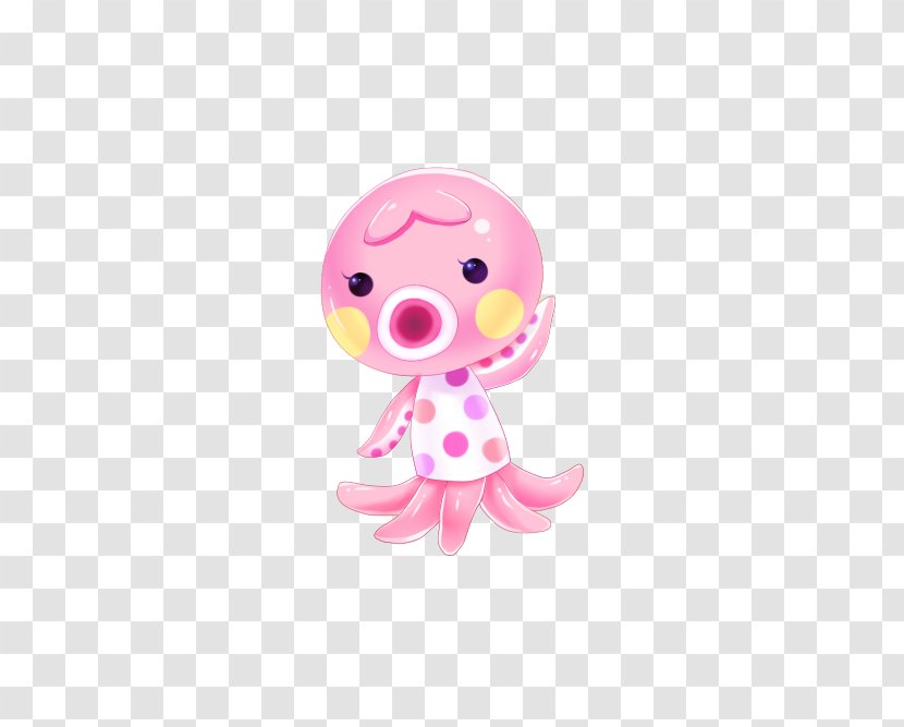 Octopus Pink M Figurine Toy Infant - Animal Crossing Transparent Transparent PNG