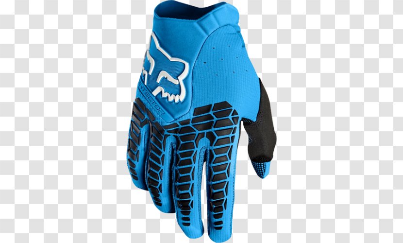 Fox Racing Glove Blue Motorcycle Motocross - Lacrosse Transparent PNG