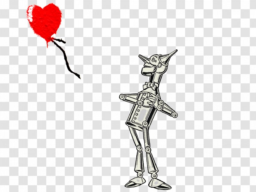 The Tin Man Wonderful Wizard Of Oz Woodman Dorothy Gale - Black And White - Balloon Art Word Transparent PNG