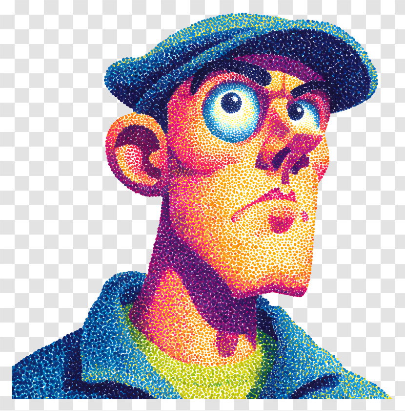 Man - Colorful Man With Hat Illustration Transparent PNG